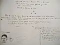 Manuscrit littéraire avec croquis préparatoires.
