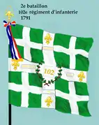 Drapeau du 2e bataillon du 102e régiment d'infanterie de ligne de 1791 à 1793