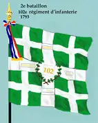Drapeau du 2e bataillon du 102e régiment d'infanterie de ligne de 1793 à 1804