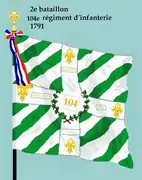 Drapeau du 2e bataillon du 104e régiment d'infanterie de ligne de 1791 à 1793
