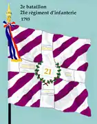 Drapeau du 2e bataillon du 21e régiment d'infanterie de ligne de 1793 à 1804