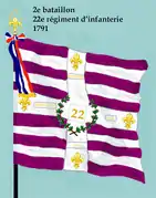 Drapeau du 2e bataillon du 22e régiment d'infanterie de ligne de 1791 à 1793