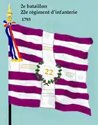 Drapeau du 2e bataillon du 22e régiment d'infanterie de ligne de 1793 à 1804