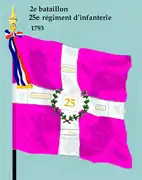 Drapeau du 2e bataillon du 25e régiment d'infanterie de ligne de 1791 à 1793