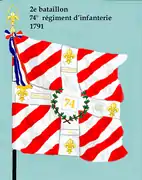 Drapeau du 2e bataillon du 74e régiment d'infanterie de ligne de 1791 à 1793