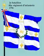 Drapeau du 2e bataillon du 81e régiment d'infanterie de ligne de 1791 à 1793