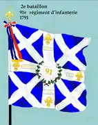 Drapeau du 2e bataillon du 91e régiment d'infanterie de ligne de 1791 à 1793