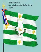 Drapeau du 2e bataillon du 96e régiment d'infanterie de ligne de 1791 à 1793