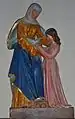 Plougasnou : église paroissiale Saint-Pierre, intérieur, groupe statuaire "Sainte Anne et Marie" (XIXe&nbsp;siècle)