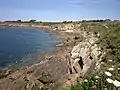 Le GR 34 et les falaises entre la Pointe Saint-Mathieu (en Plougonvelin) et la Pointe de Penzer (en Le Conquet).