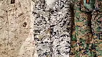 Les trois motifs MARPAT testés : Désert, Urbain et Bois