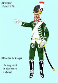 3e régiment de chasseurs à cheval par décret de 1791.