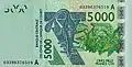 5 000 XOF recto émise en 2003