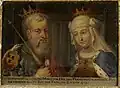 Portrait de Pharamond, roi mythique des Francs, et de son épouse Argotte XVIIe&nbsp;siècle