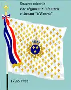 Drapeau colonelle du 63e régiment d'infanterie de ligne de 1791 à 1793
