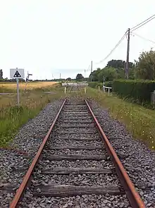 Heurtoir à proximité de la frontière.