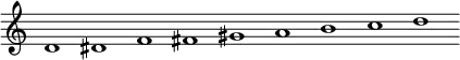 \new Staff = "haut" \with {\remove "Time_signature_engraver"}{
\cadenzaOn
\relative c' {d1 dis f fis gis a b c d}
}