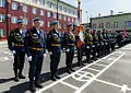 Remise de l'Ordre de Souvorov à la 7e&nbsp;division d'assaut aéroporté de la Garde le 14 mai 2015.