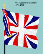 Drapeau du 97e régiment d'infanterie de ligne de 1791 à 1793