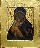 Icône de la Mère de Dieu de Vladimir, peintre inconnu, fin du XVIe&nbsp;siècle