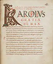Page du IXe&nbsp;siècle écrite en minuscule caroline.