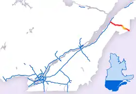 Carte de l'autoroute 85.