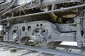 Le bissel « Delta » à deux essieux de la 242 no 3759 de l'Atchison, Topeka and Santa Fe Railway.