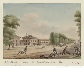 Le boulevard près de l'abattoir au début du XIXe siècle.