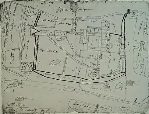 L'abbaye au XVIIe siècle.