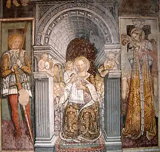 Inconnu, fresque du XVe&nbsp;siècle en l'abbaye Saint-Nazaire de Novare (Italie).