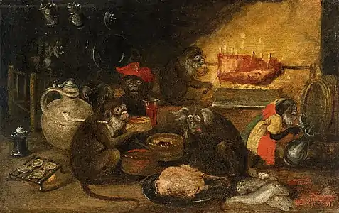 Une corporation de singes (n. d., coll. privée)