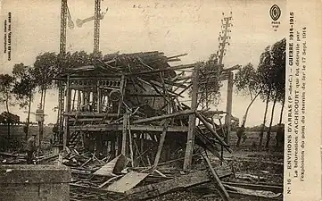 Ruines du secteur ferroviaire enn 1919.