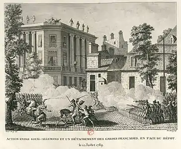 Combats sur le boulevard en 1789.