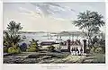 Lithographie de Bennelong Point et Fort Macquarie vers 1841.