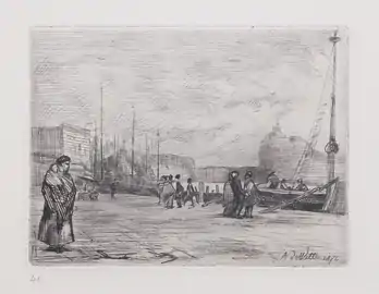 Vue de Venise, 1876 (Eau-forte ; Inv. Delchevalerie no&nbsp;40 ; 8,5&nbsp;×&nbsp;11,5&nbsp;cm)