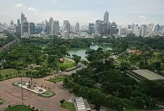Vue aérienne du Parc Lumphini
