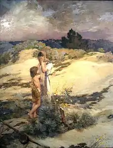 Jean-Charles Cazin, Agar et Ismaël, avant 1880.