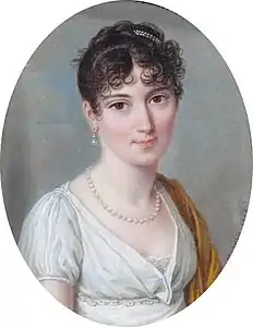 Pierre-Louis Bouvier (de), Aglaé Ney, miniature sur ivoire, 1808