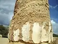 Colonne du temple des Dioscures à Agrigente : enduite de stuc pour imiter le marbre.