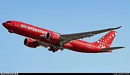 Airbus A330neo "Tuukkaq" d'Air Greenland lors de son vol inaugural, en décembre 2022