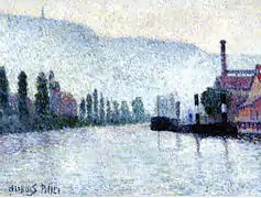 Albert Dubois-Pillet (1846-1890) : Rouen, La Seine et les collines à Canteleu, 1887