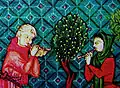 Représentation médiévale d'un joueur d'alboka dans une enluminure des Cantigas de Santa María (XIIIe&nbsp;siècle).