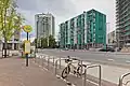 îlot urbain Valo (au fond, au centre et à gauche) en bordure de Kielotie.