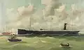 Hamburger Tanker Prometheus" passiert Feuerschiff Elbe 2 (1906)