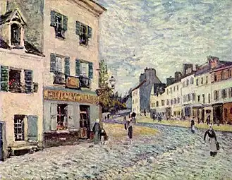 Une rue à Marly (1876)Mannheim, Kunsthalle.