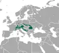 Aire de répartition de la Musaraigne alpine