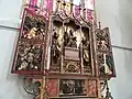 Retable en haut relief polychrome dans la cathédrale de Munich