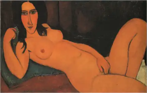 Amedeo Modigliani, Nu couché aux cheveux dénoués, 1917.