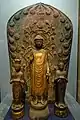 Triade d'Amida (en japonais, 阿弥陀三尊, Amida-sanzon), période Kamakura, vers 1200, bronze doré, Musée national de Tokyo.