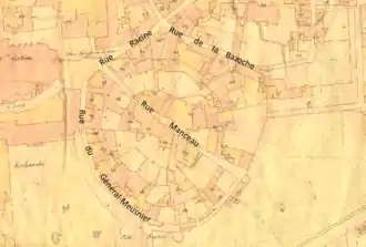 L'amphithéâtre de Tours sur le cadastre napoléonien.